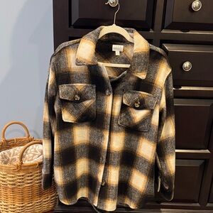 Time and Tru Plaid Button-Up Shirt Jacket Shacket women’s medium